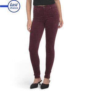 AG Maroon Farrah High Rise Skinny Jeans